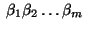 $\;\beta_1\beta_2\ldots\beta_m\;$